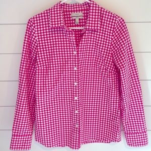 J.Crew slim stretch perfect shirt in pink and white gingham